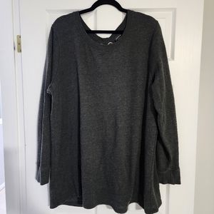 Oversize Lace Up Back Sweatshirt Charcoal Grey Size 3